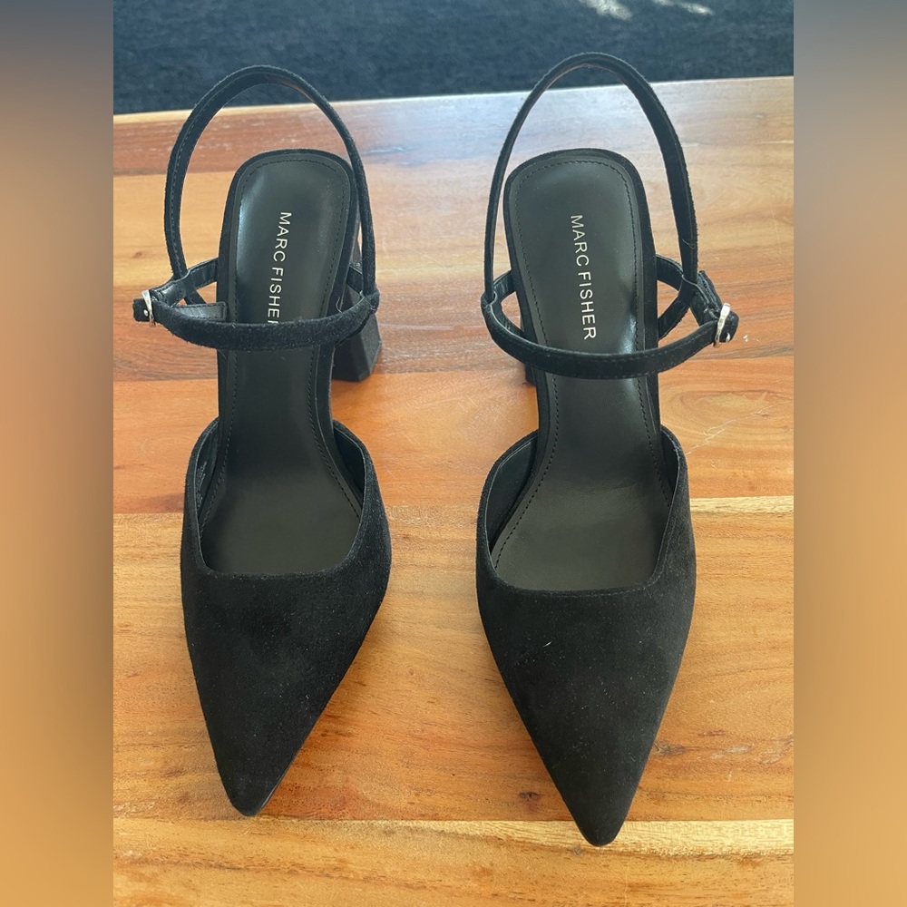 Marc Fisher Black Suede Heels